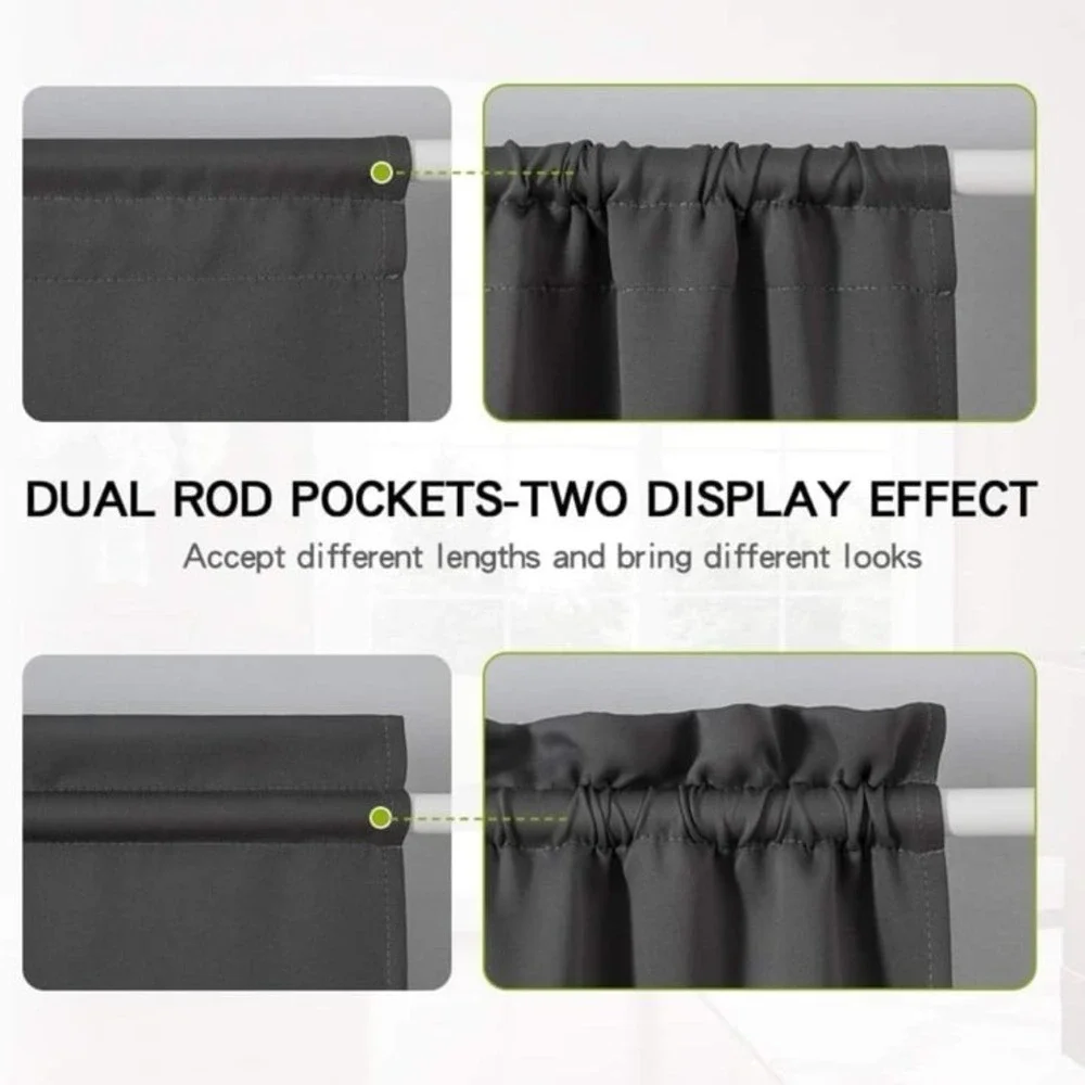 MIULEE Sidelight French Door Blackout Curtain Thermal Insulated Drapes Light Blo